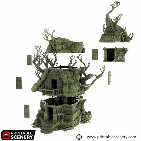 Tabletop Terrain Building Swamp Wizards Hut - The Gloaming Swamp