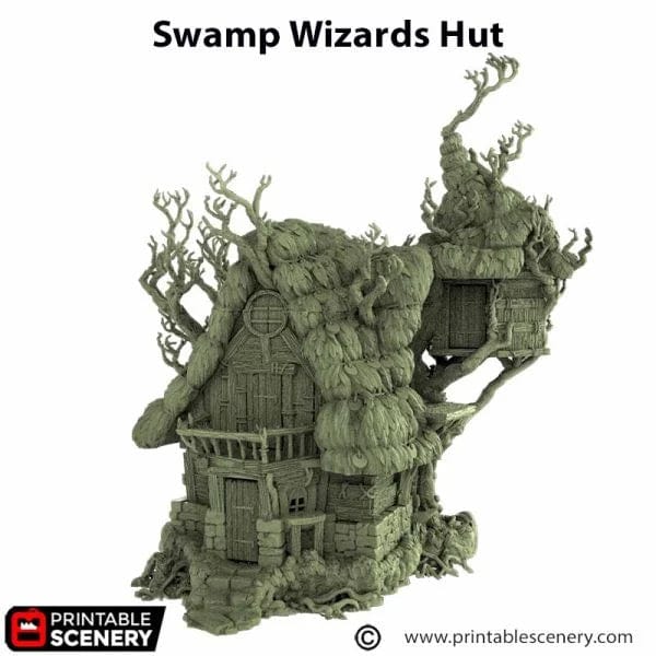 Tabletop Terrain Building Swamp Wizards Hut - The Gloaming Swamp