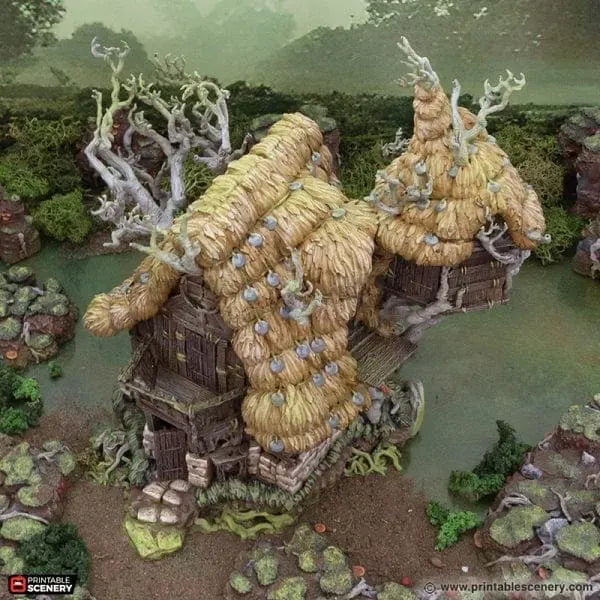 Tabletop Terrain Building Swamp Wizards Hut - The Gloaming Swamp