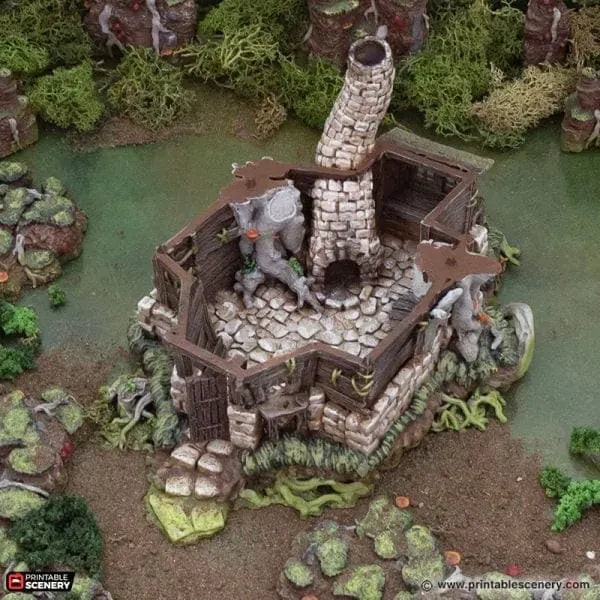 Tabletop Terrain Building Swamp Wizards Hut - The Gloaming Swamp