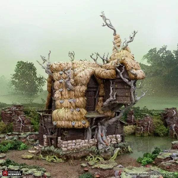 Tabletop Terrain Building Swamp Wizards Hut - The Gloaming Swamp