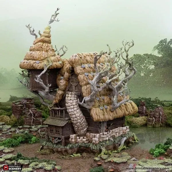 Tabletop Terrain Building Swamp Wizards Hut - The Gloaming Swamp