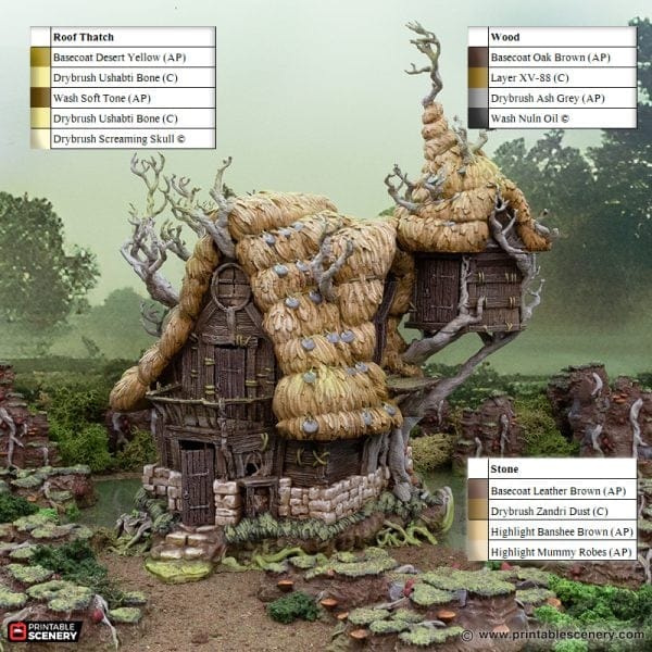 Tabletop Terrain Building Swamp Wizards Hut - The Gloaming Swamp