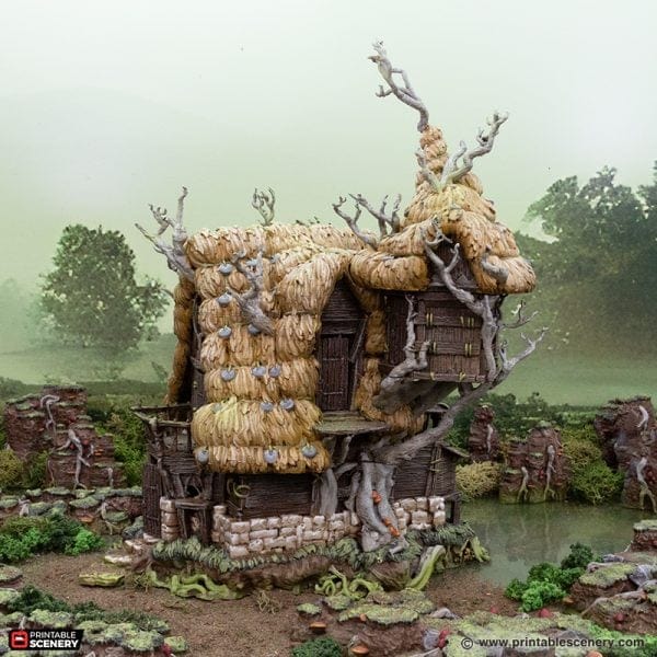 Tabletop Terrain Building Swamp Wizards Hut - The Gloaming Swamp