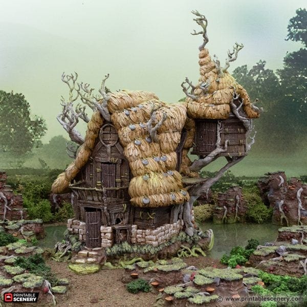 Tabletop Terrain Building Swamp Wizards Hut - The Gloaming Swamp
