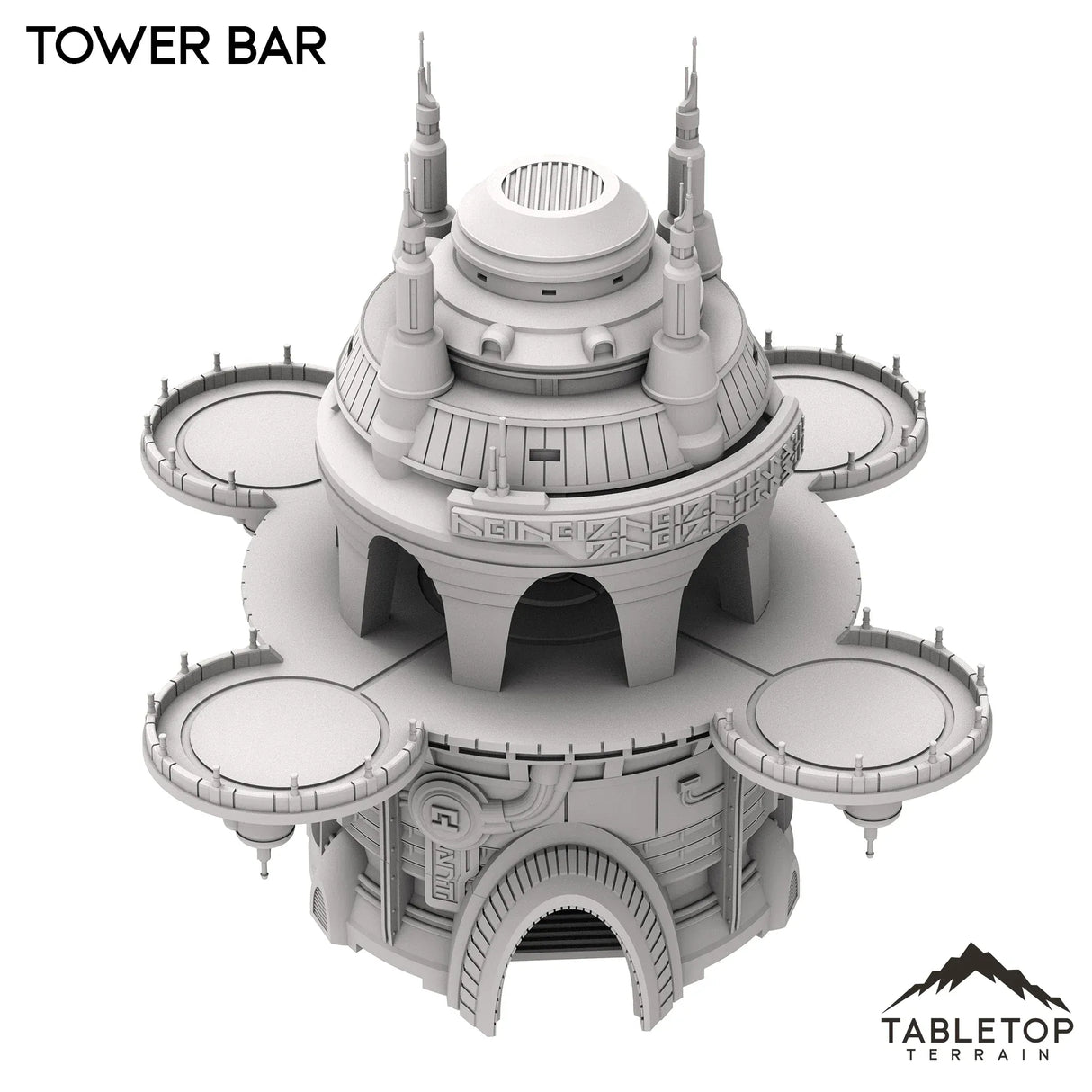 Tabletop Terrain Building Tower Bar - Futuristic City