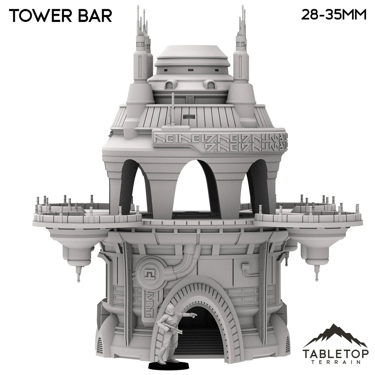 Tabletop Terrain Building Tower Bar - Futuristic City