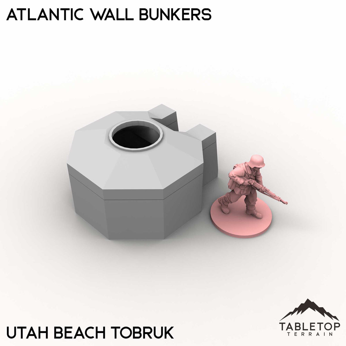 Tabletop Terrain Building Utah Beach Tobruk / 32mm Atlantic Wall Bunkers