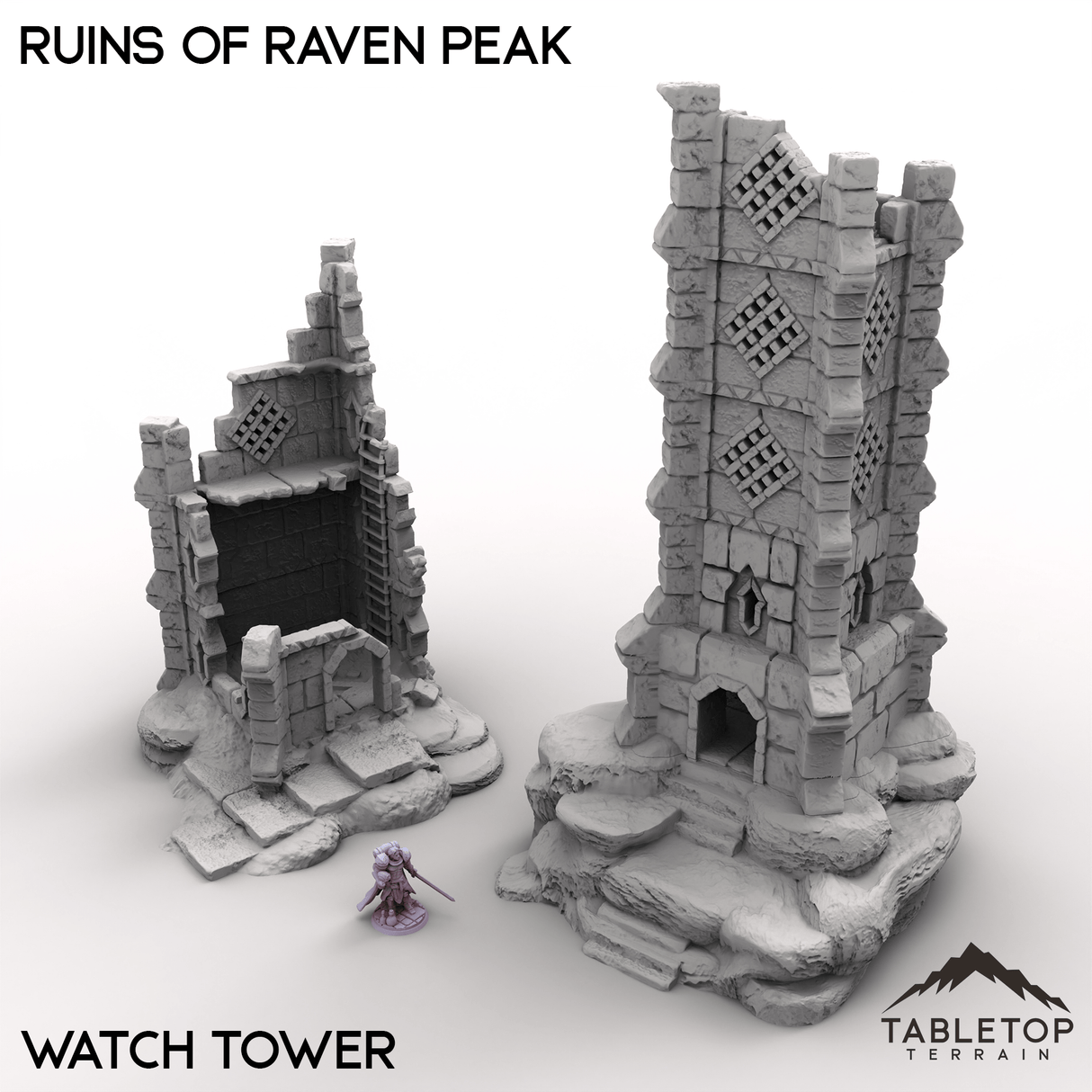 Tabletop Terrain Building Watch Tower / 32mm Ruins of Raven Peak