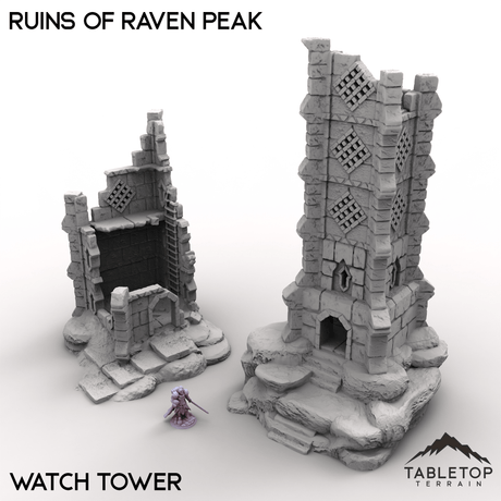 Tabletop Terrain Building Watch Tower / 32mm Ruins of Raven Peak