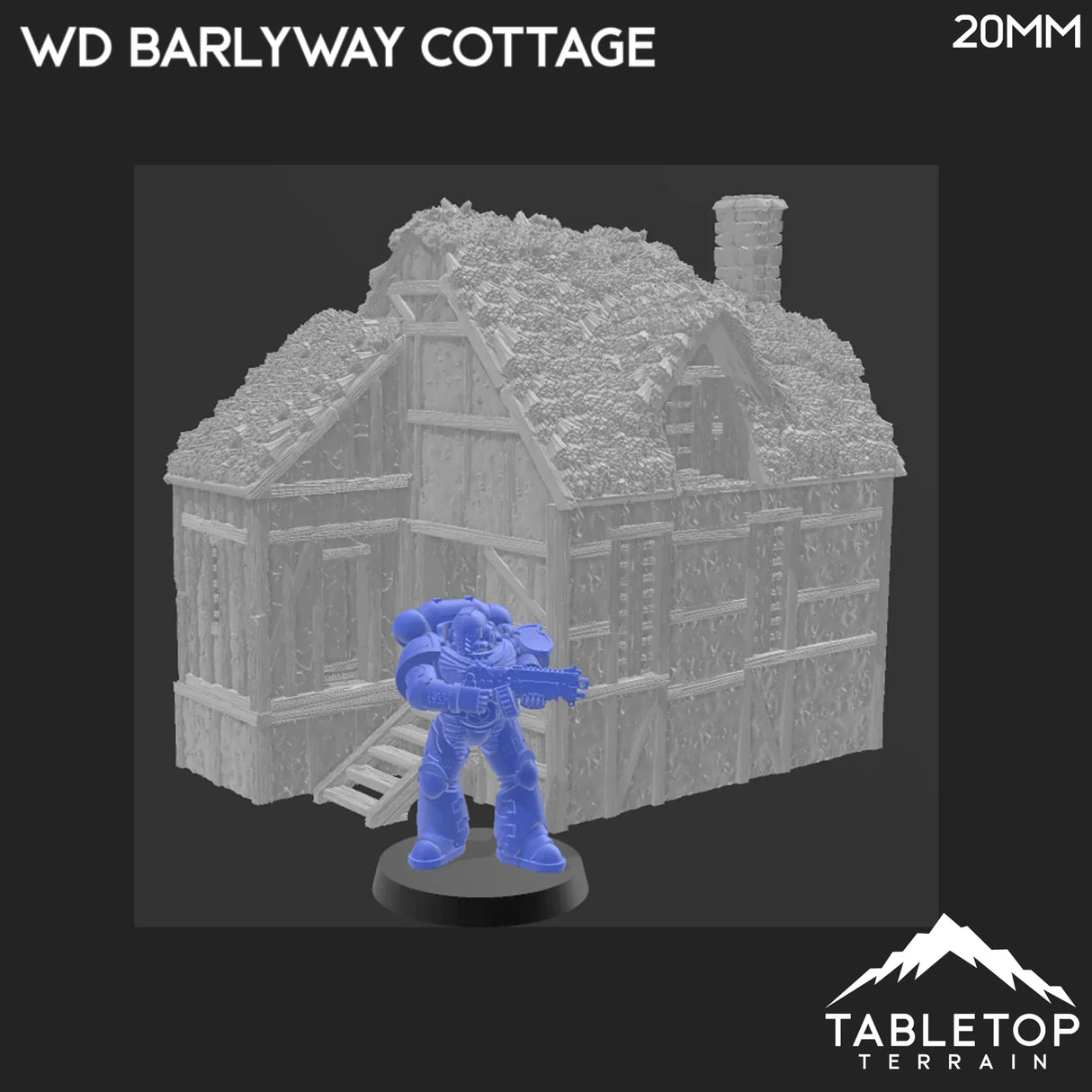 Tabletop Terrain Building Wattle and Daub Barlyway Cottage - Country & King - Fantasy Historical Building