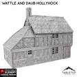Tabletop Terrain Building Wattle and Daub Hollyhock Cottage -Country & King- Fantasy Historical Building
