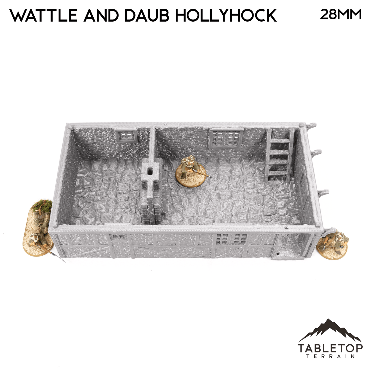 Tabletop Terrain Building Wattle and Daub Hollyhock Cottage - Country & King - Fantasy Historical Building