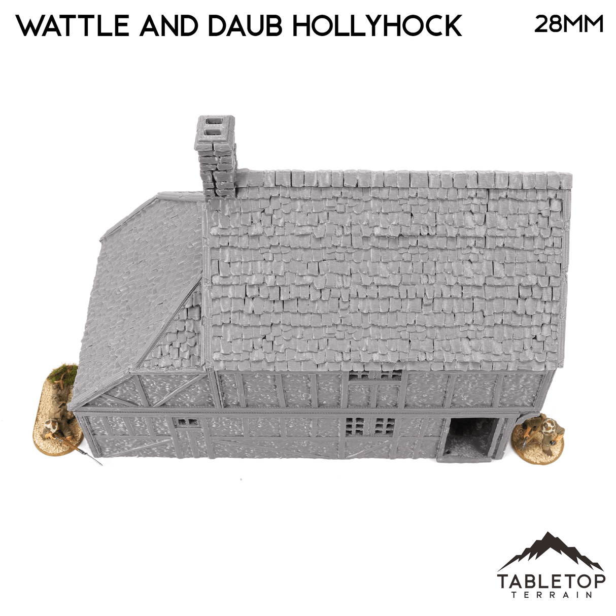 Tabletop Terrain Building Wattle and Daub Hollyhock Cottage - Country & King - Fantasy Historical Building