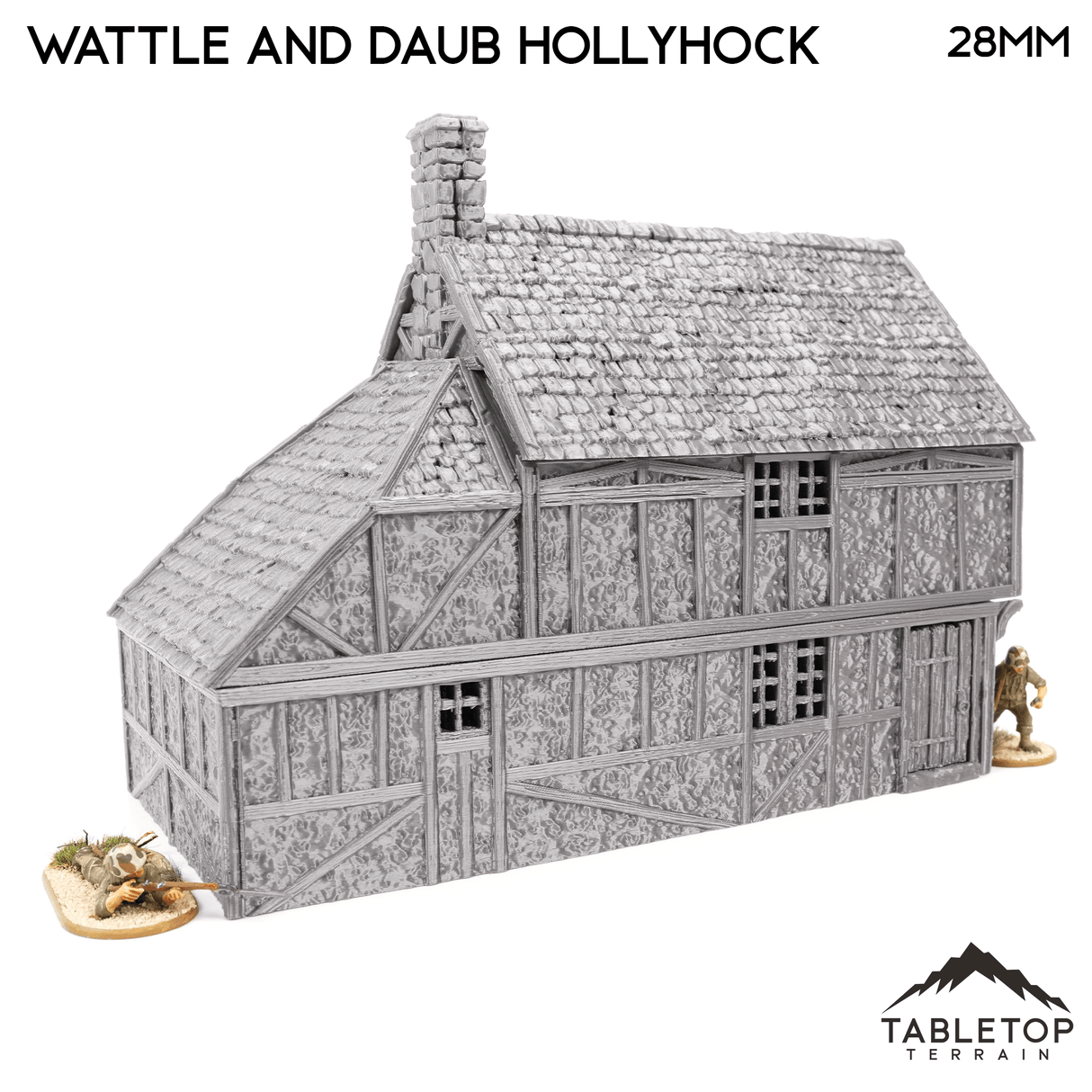 Tabletop Terrain Building Wattle and Daub Hollyhock Cottage - Country & King - Fantasy Historical Building