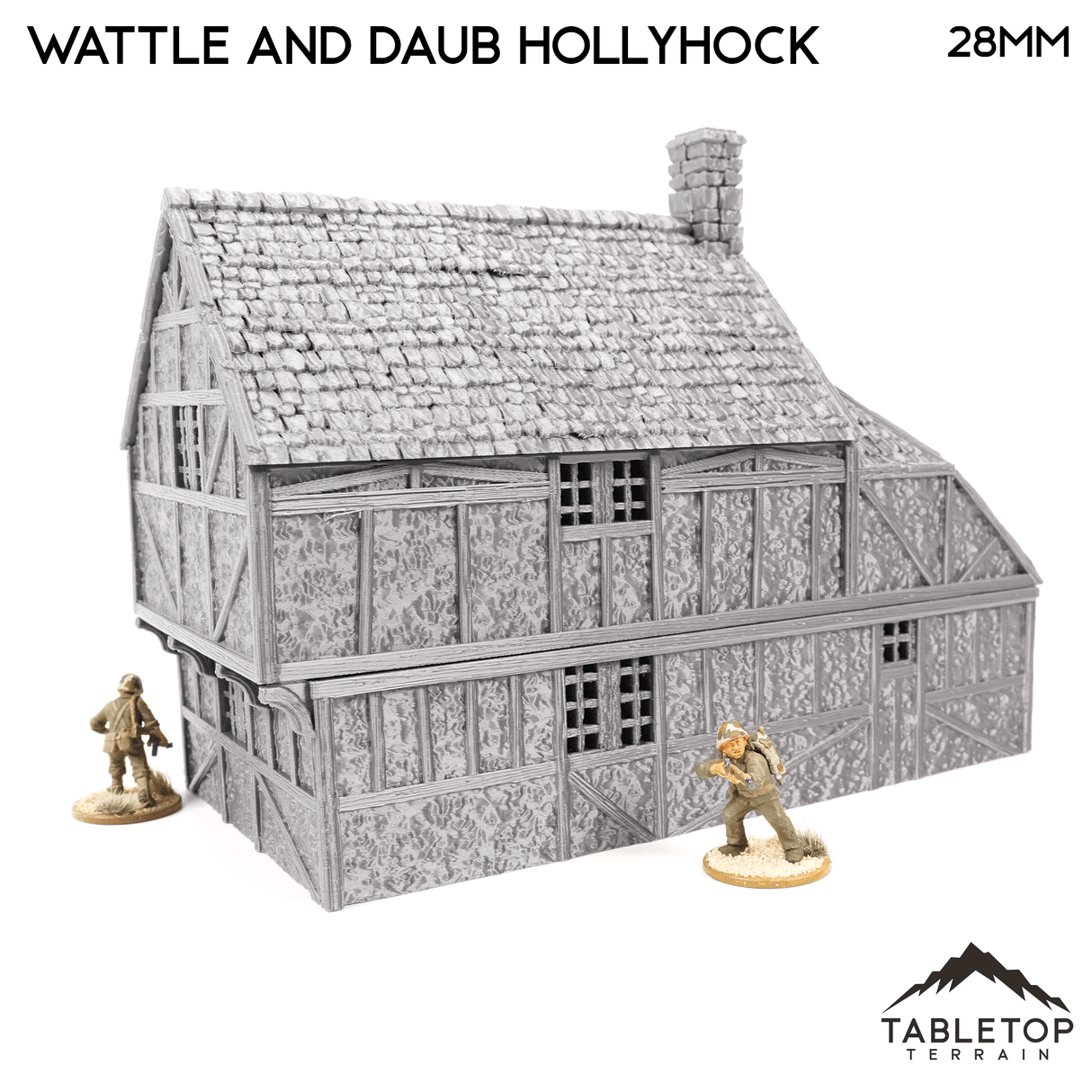 Tabletop Terrain Building Wattle and Daub Hollyhock Cottage - Country & King - Fantasy Historical Building