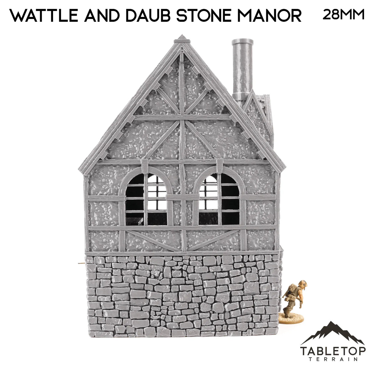 Tabletop Terrain Building Wattle and Daub Stone Manor - Country & King - Fantasy Historical Building