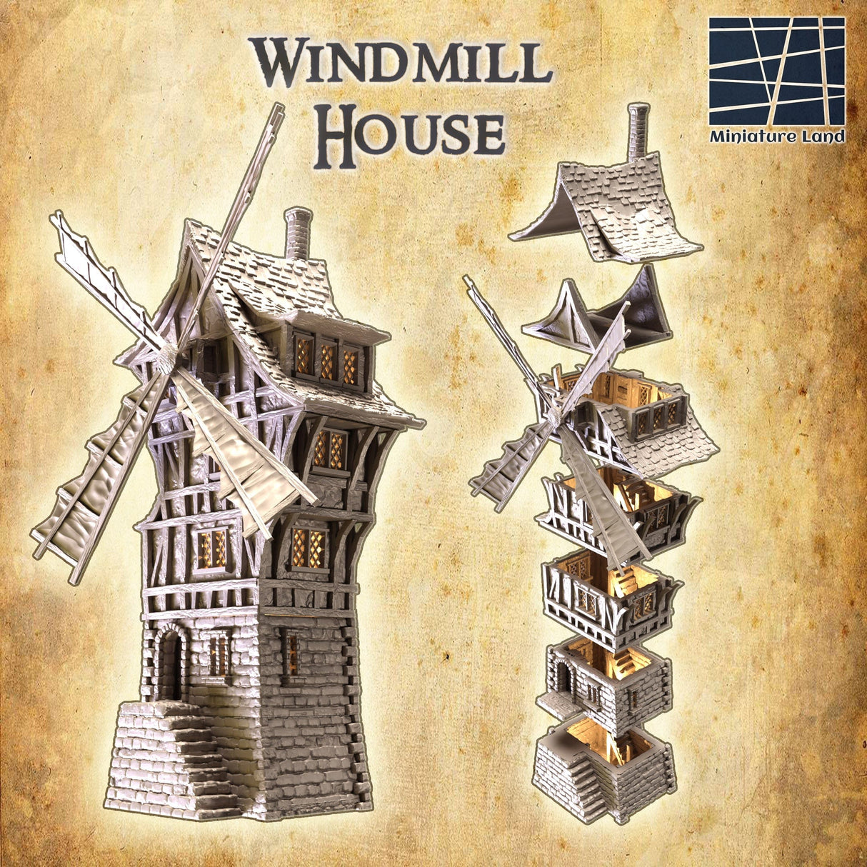 Tabletop Terrain Building Windmill House