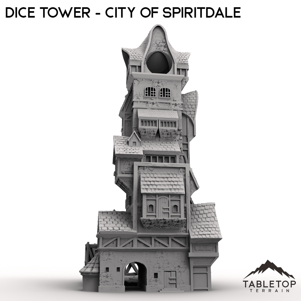 Tabletop Terrain Dice Tower Dice Tower - City of Spiritdale - Fantasy Dice Tower