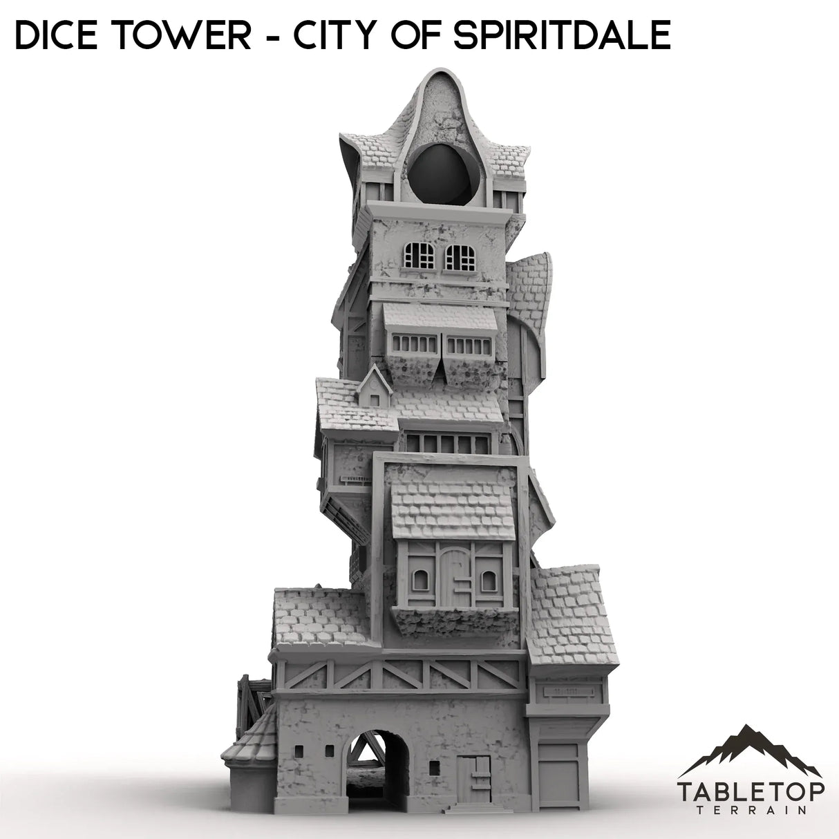 Tabletop Terrain Dice Tower Dice Tower - City of Spiritdale - Fantasy Dice Tower