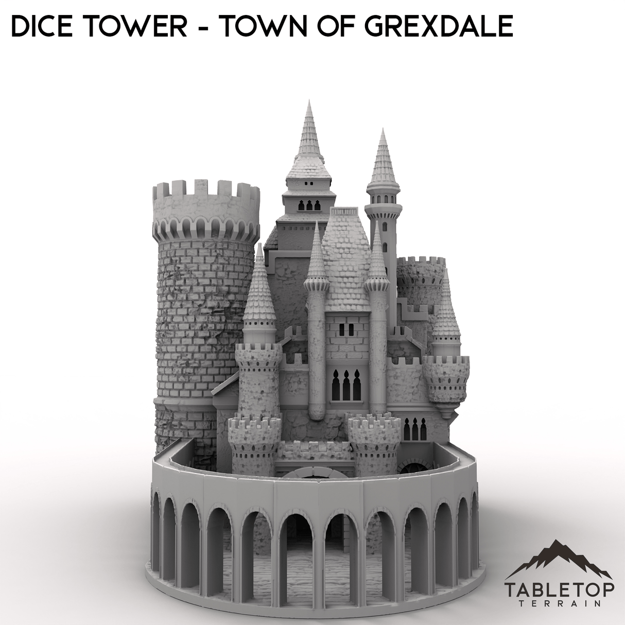 Tabletop Terrain Dice Tower Dice Tower - Town of Grexdale - Fantasy Dice Tower