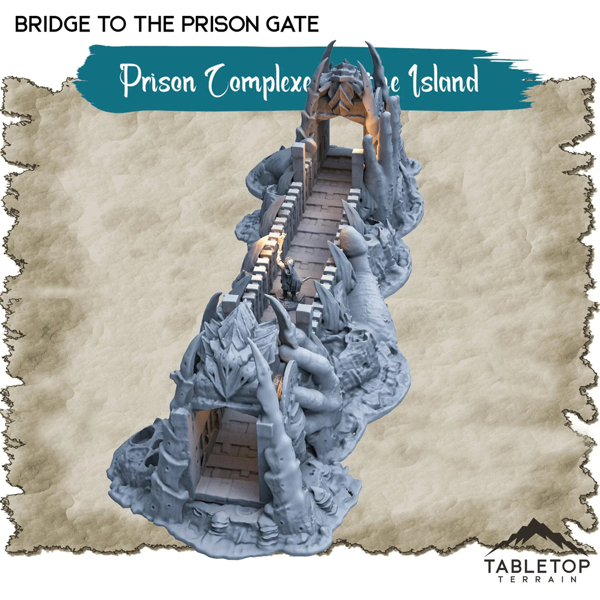 Tabletop Terrain Dungeon Terrain 32mm / Bridge to the Prison Gate Prison Complexes on the Island - Thematic Dungeon Terrain
