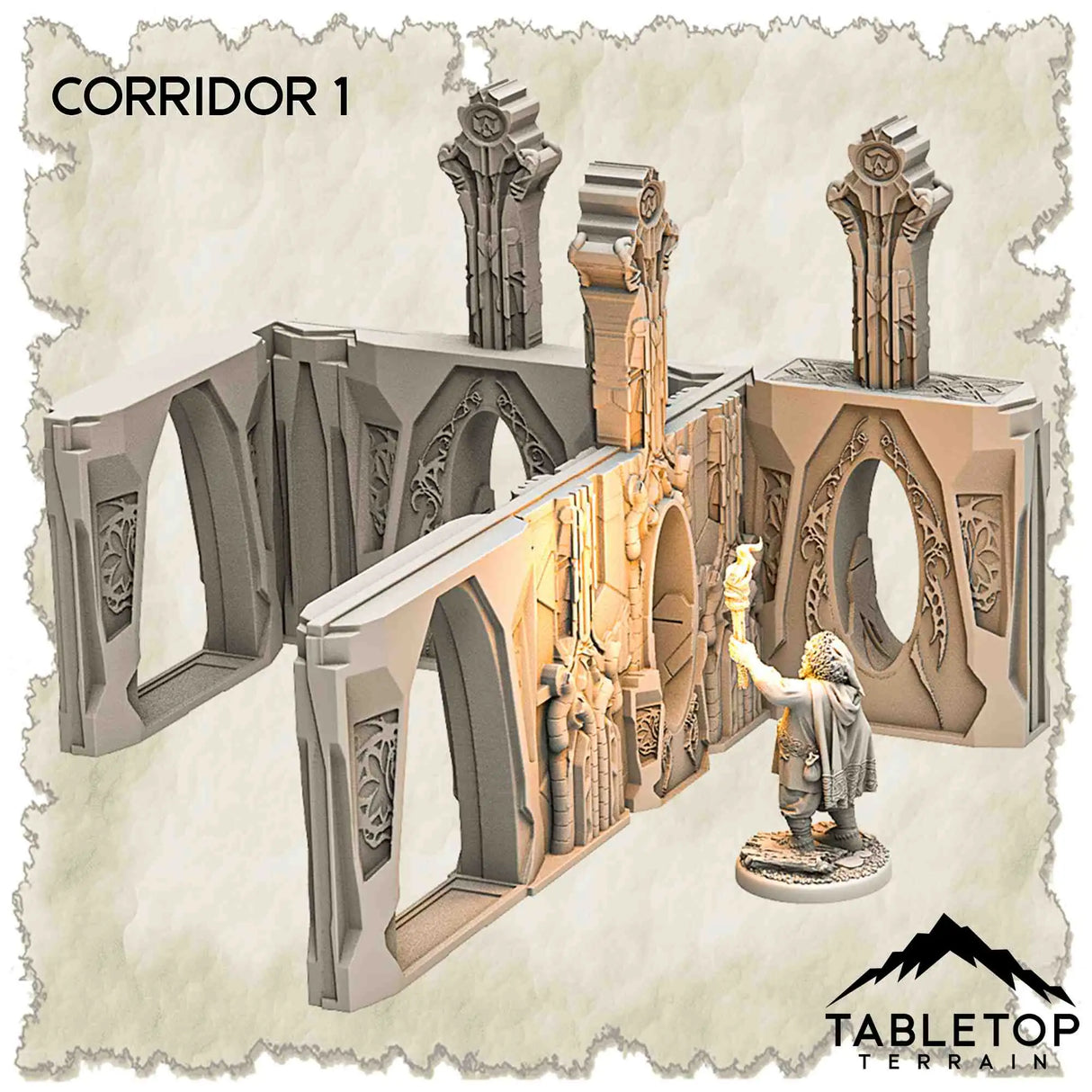 Tabletop Terrain Dungeon Terrain 32mm / Corridor 1 Abandoned Base of Space Elves - Thematic Dungeon Terrain