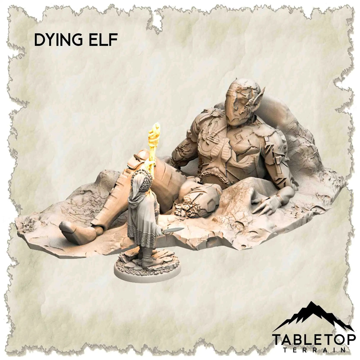 Tabletop Terrain Dungeon Terrain 32mm / Dying Elf Abandoned Base of Space Elves - Thematic Dungeon Terrain