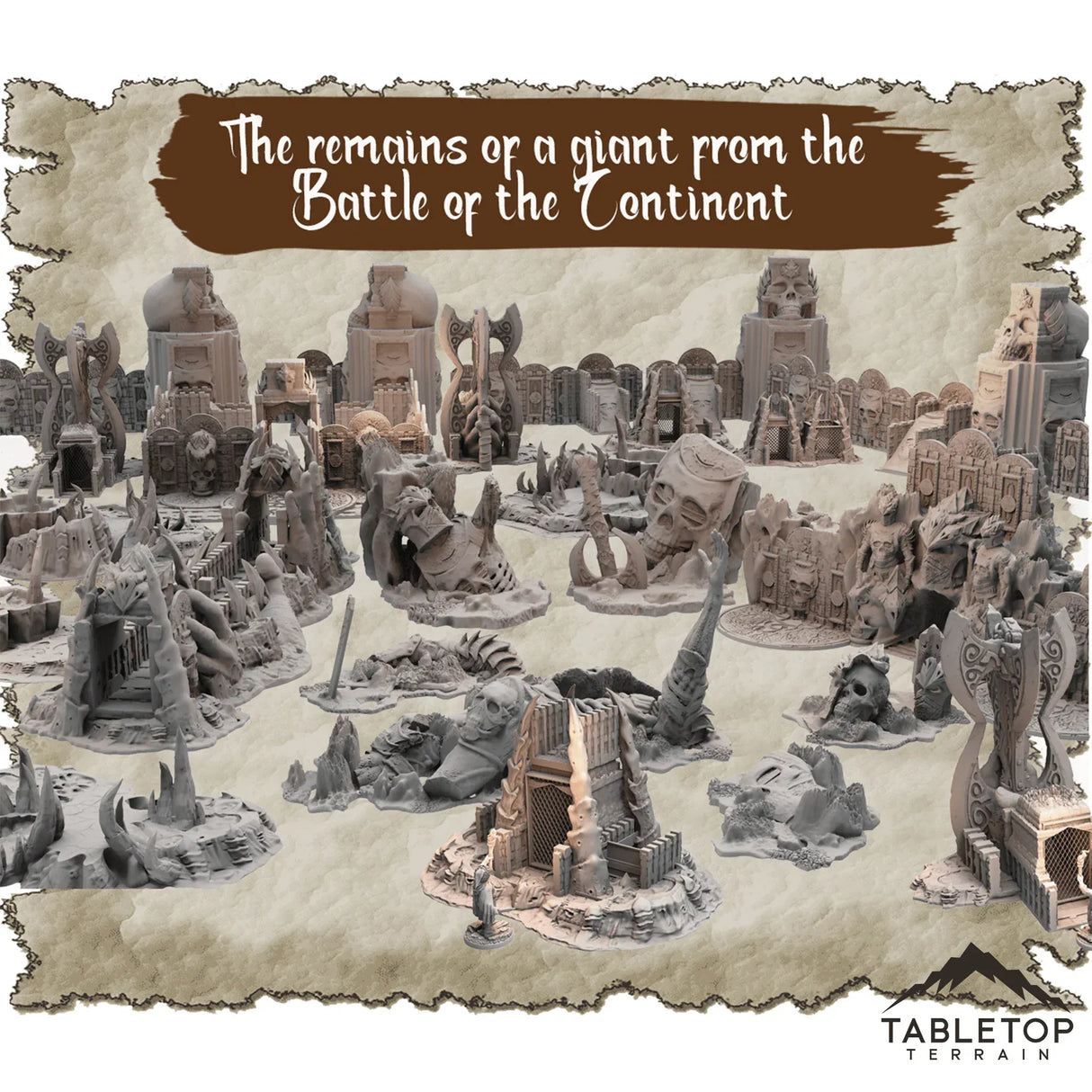 Tabletop Terrain Dungeon Terrain 32mm / Full Set The Remains of a Giant from the Battle of the Continent Dungeon Terrain
