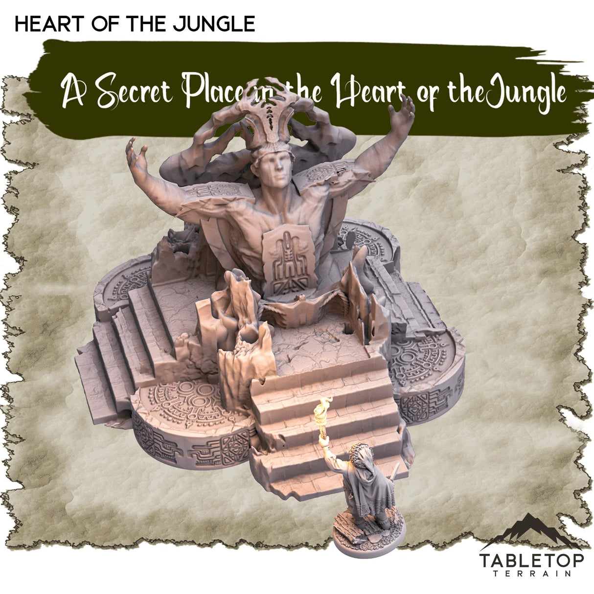 Tabletop Terrain Dungeon Terrain 32mm / Heart of the Jungle A Secret Place in the Heart of the Jungle - Thematic Dungeon Terrain