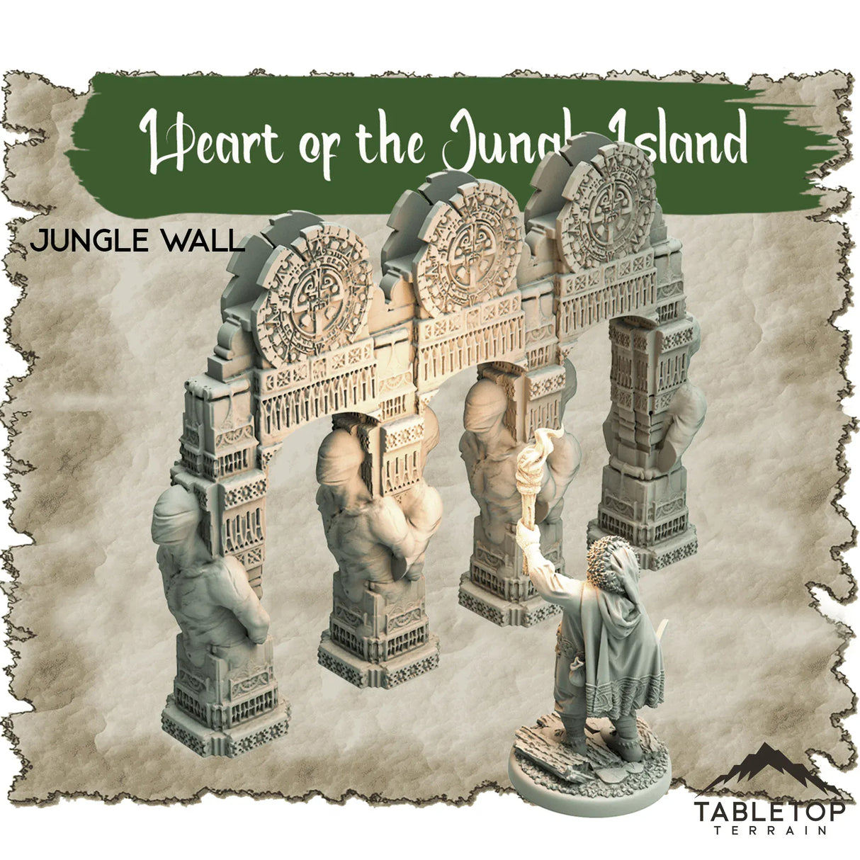 Tabletop Terrain Dungeon Terrain 32mm / Jungle Wall Heart of the Jungle Island - Thematic Dungeon Terrain