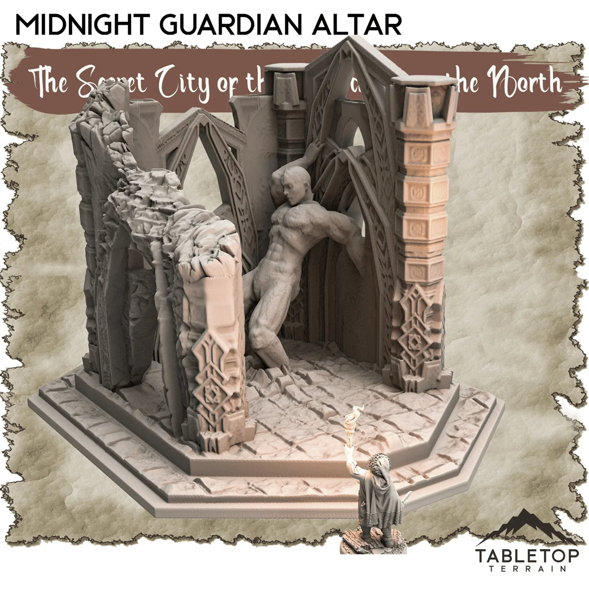Tabletop Terrain Dungeon Terrain 32mm / Midnight Guardian Altar The Secret City of the Guardians of the North - Thematic Dungeon Terrain