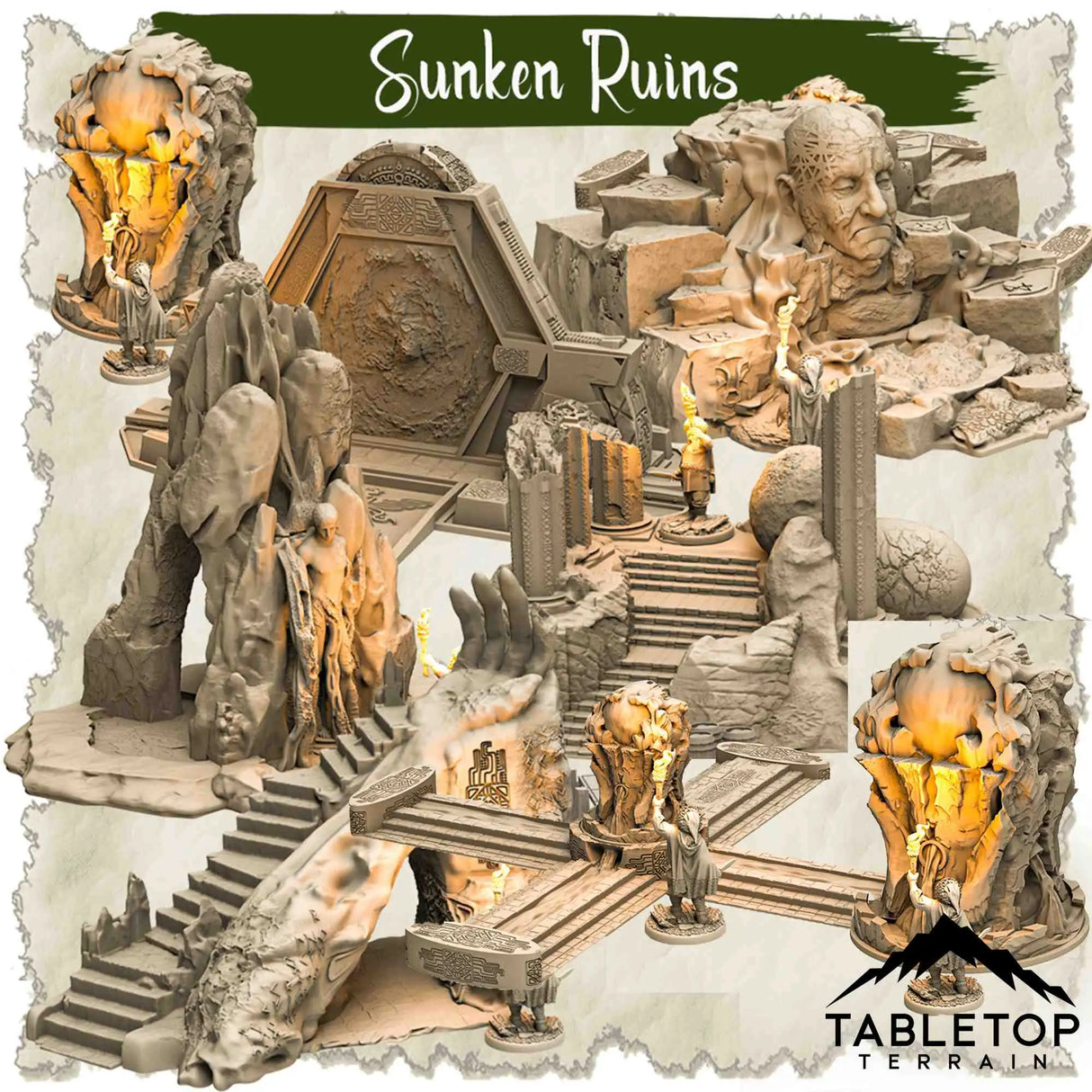 Tabletop Terrain Dungeon Terrain 32mm / Sunken Ruins full set Sunken Ruins - Thematic Dungeon Terrain