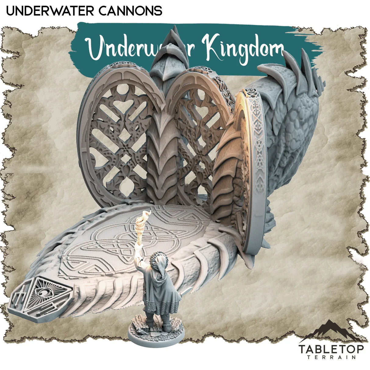 Tabletop Terrain Dungeon Terrain 32mm / Underwater Cannons Underwater Kingdom - Thematic Dungeon Terrain
