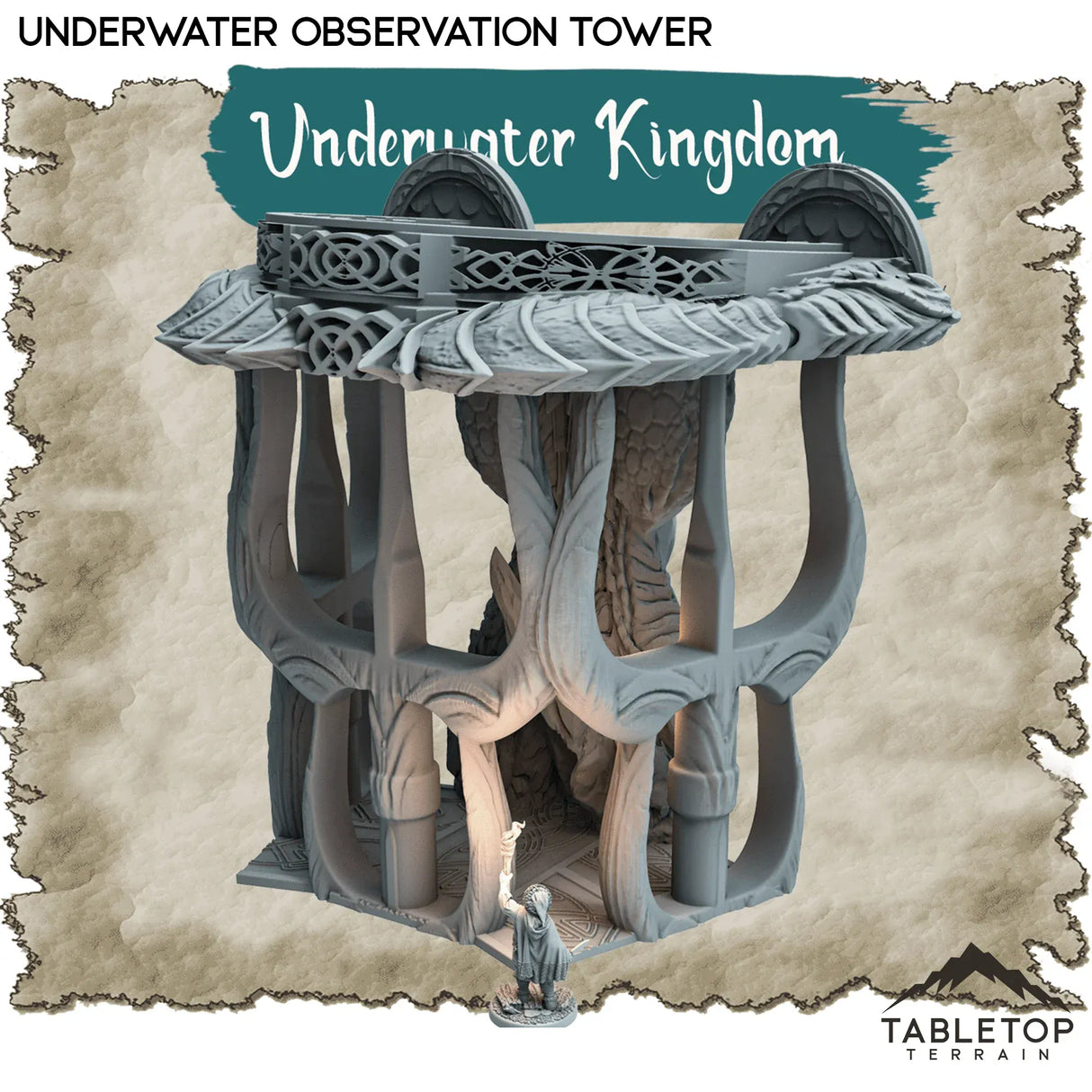 Tabletop Terrain Dungeon Terrain 32mm / Underwater Observation Tower Underwater Kingdom - Thematic Dungeon Terrain