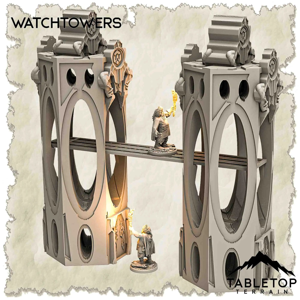 Tabletop Terrain Dungeon Terrain 32mm / Watchtowers Abandoned Base of Space Elves - Thematic Dungeon Terrain