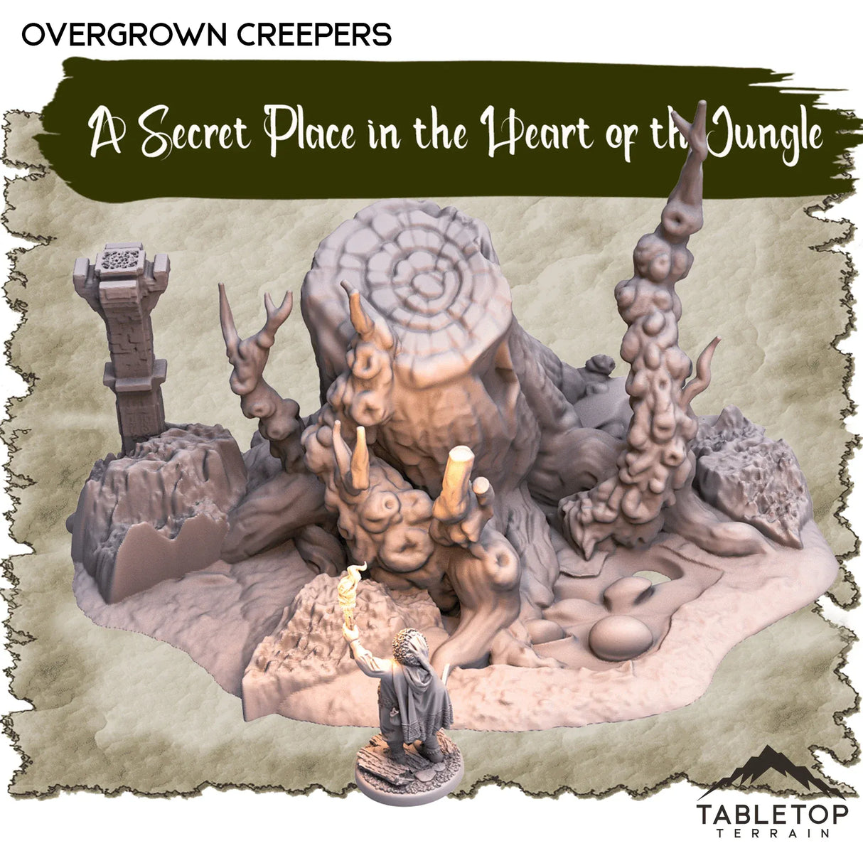 Tabletop Terrain Dungeon Terrain 32mm / Wild Creepers A Secret Place in the Heart of the Jungle - Thematic Dungeon Terrain