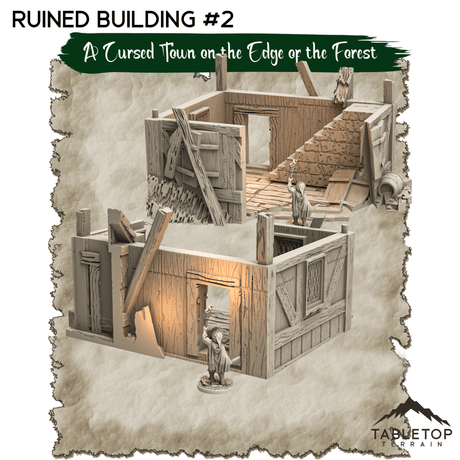 Tabletop Terrain Dungeon Terrain A Cursed Town on the Edge of the Forest - Thematic Dungeon Terrain