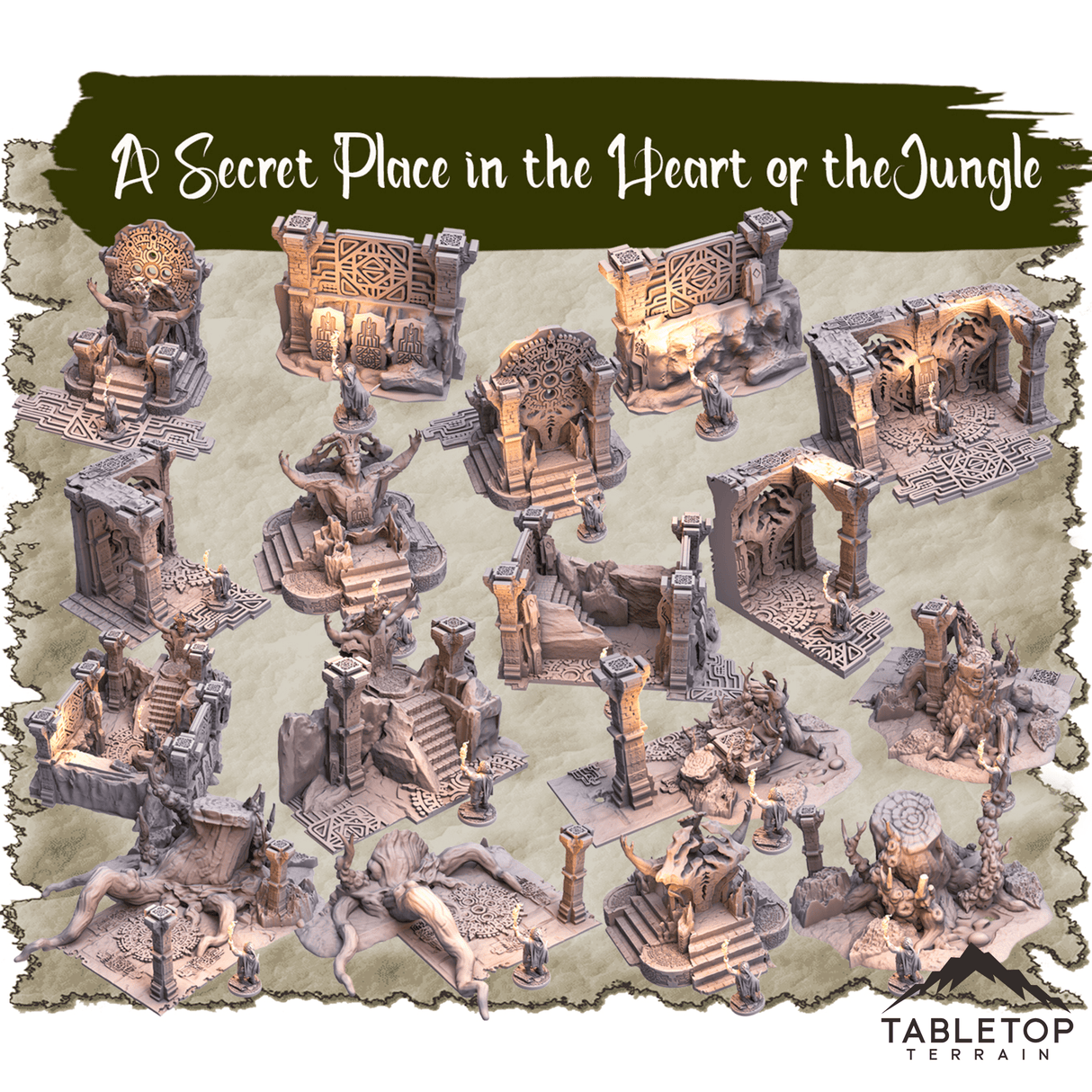 Tabletop Terrain Dungeon Terrain A Secret Place in the Heart of the Jungle - Thematic Dungeon Terrain