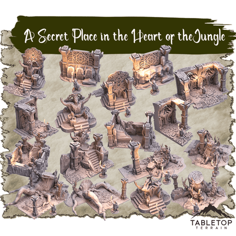 Tabletop Terrain Dungeon Terrain A Secret Place in the Heart of the Jungle - Thematic Dungeon Terrain