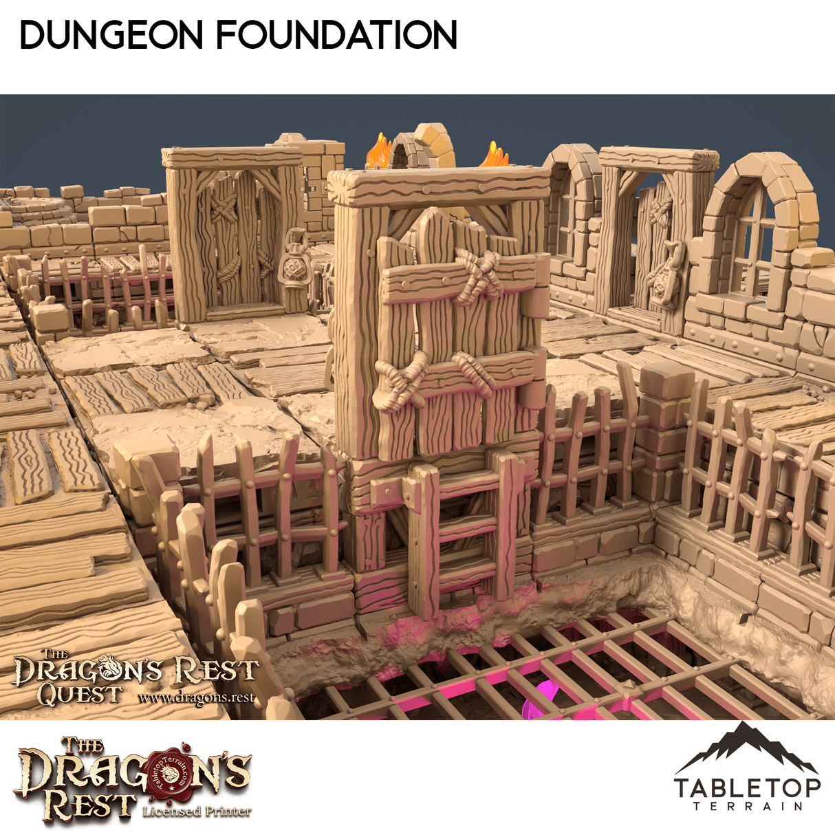 Tabletop Terrain Dungeon Terrain Dungeon Foundation Gaming Board Compatible with HeroQuest First Light