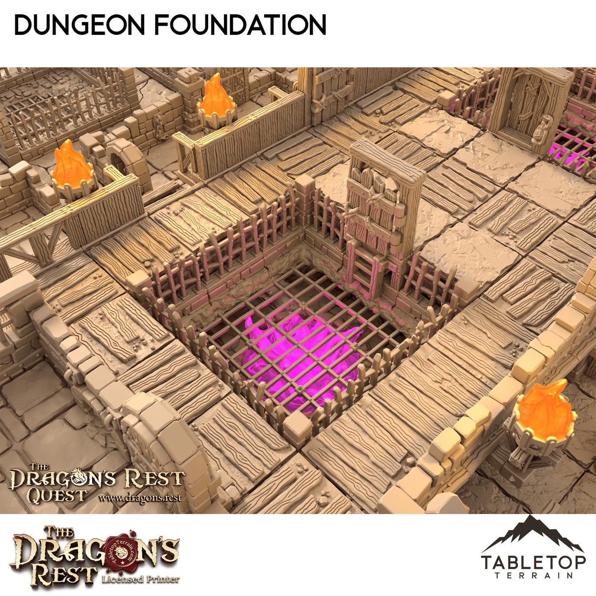 Tabletop Terrain Dungeon Terrain Dungeon Foundation Gaming Board Compatible with HeroQuest First Light