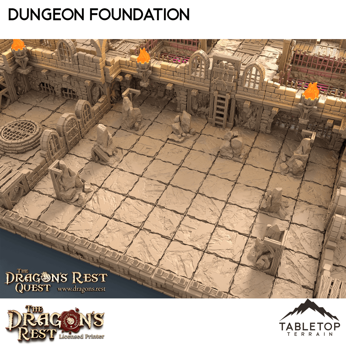 Tabletop Terrain Dungeon Terrain Dungeon Foundation Gaming Board Compatible with HeroQuest First Light