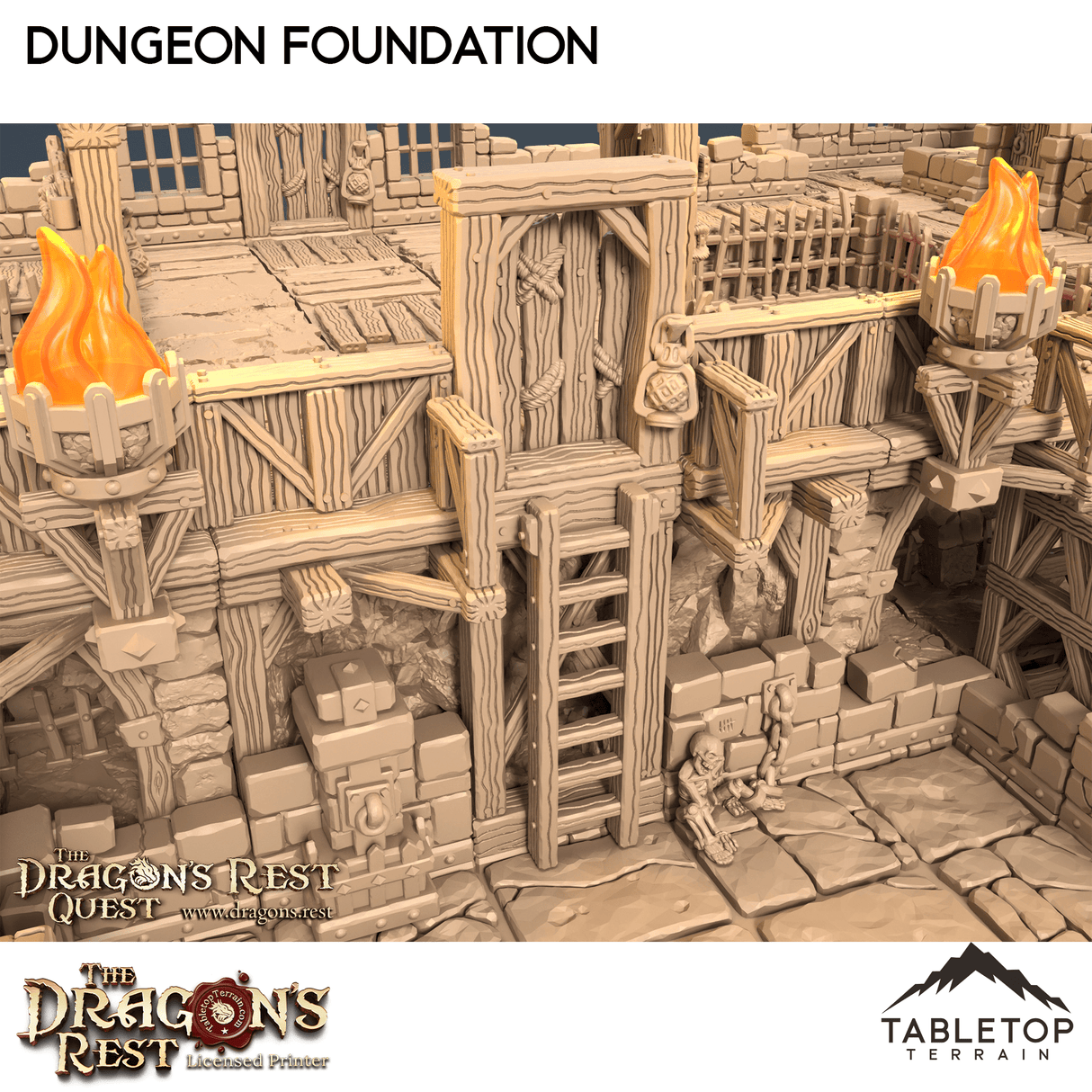 Tabletop Terrain Dungeon Terrain Dungeon Foundation Gaming Board Compatible with HeroQuest First Light