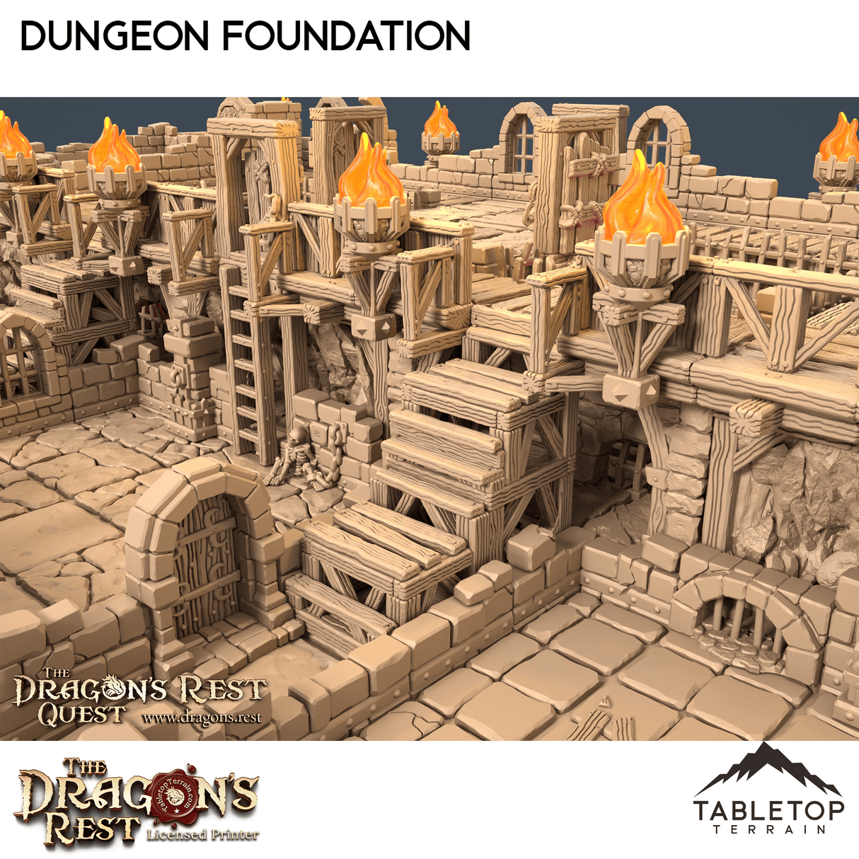 Tabletop Terrain Dungeon Terrain Dungeon Foundation Gaming Board Compatible with HeroQuest First Light