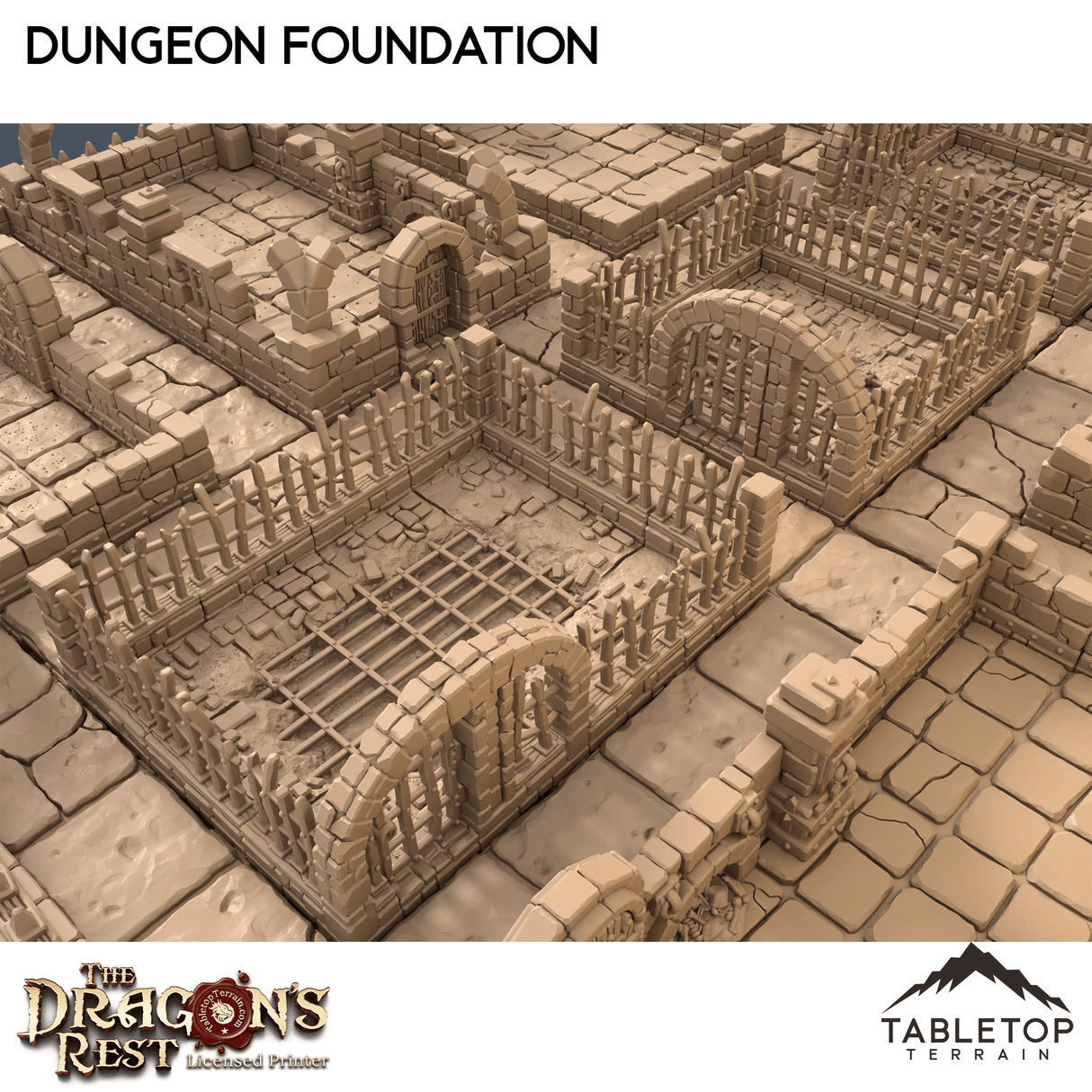 Tabletop Terrain Dungeon Terrain Dungeon Foundation Gaming Board Compatible with HeroQuest First Light