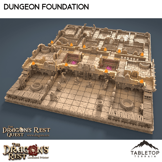 Tabletop Terrain Dungeon Terrain Dungeon Foundation Gaming Board Compatible with HeroQuest First Light
