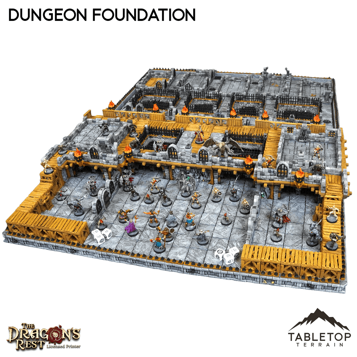 Tabletop Terrain Dungeon Terrain Dungeon Foundation Gaming Board Compatible with HeroQuest First Light