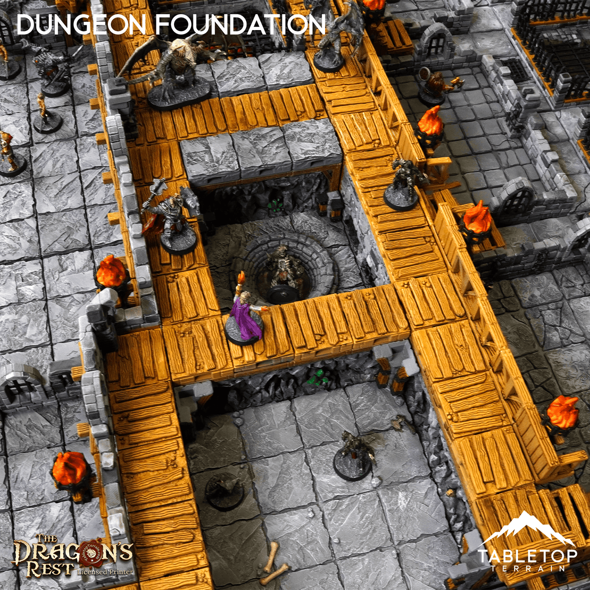 Tabletop Terrain Dungeon Terrain Dungeon Foundation Gaming Board Compatible with HeroQuest First Light