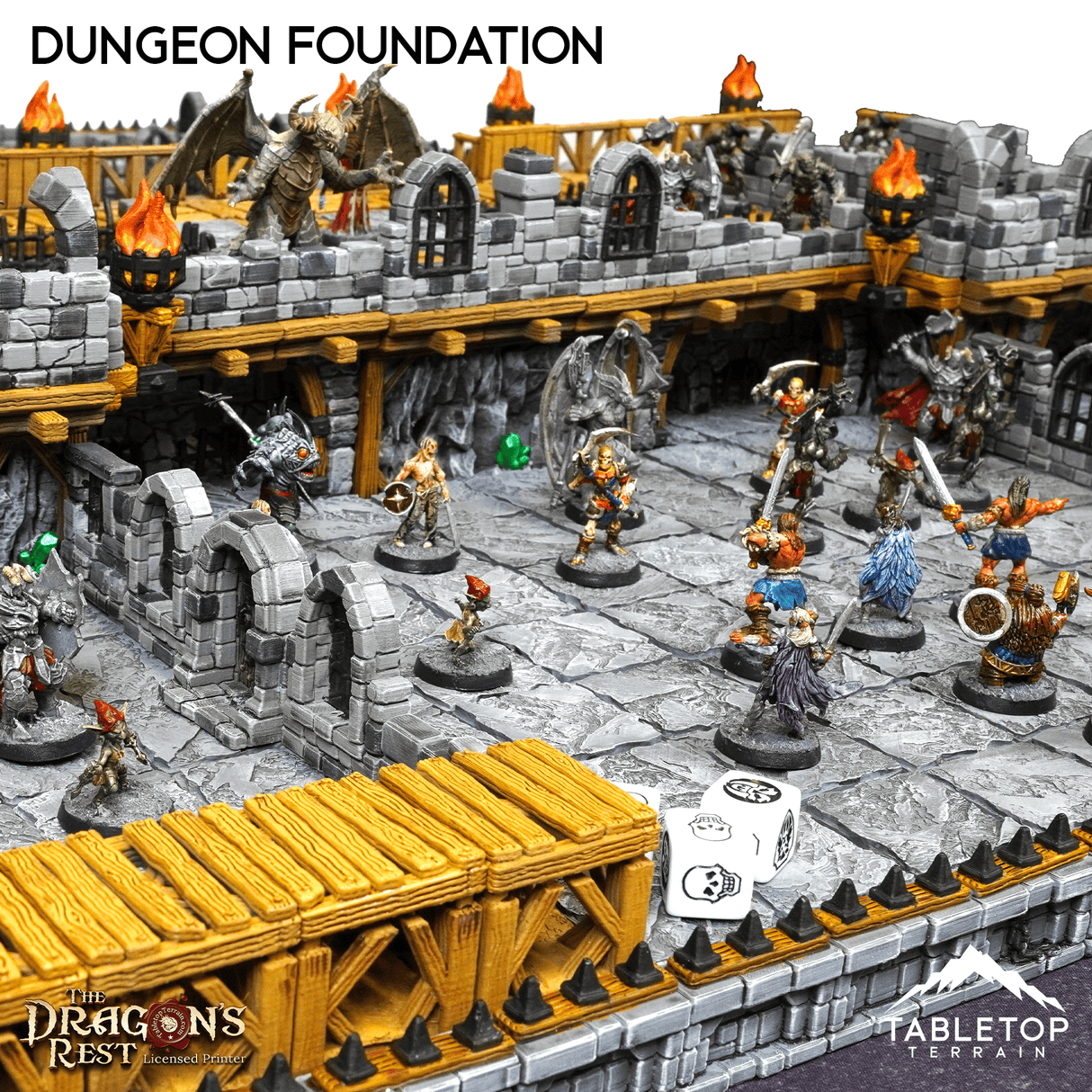 Tabletop Terrain Dungeon Terrain Dungeon Foundation Gaming Board Compatible with HeroQuest First Light